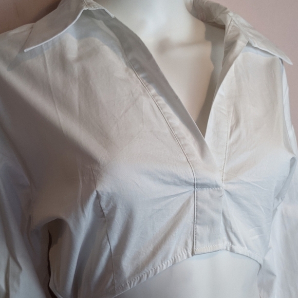 Missguided Cut Out White Button Up Shirt Dress size 8 - Picture 3 of 9